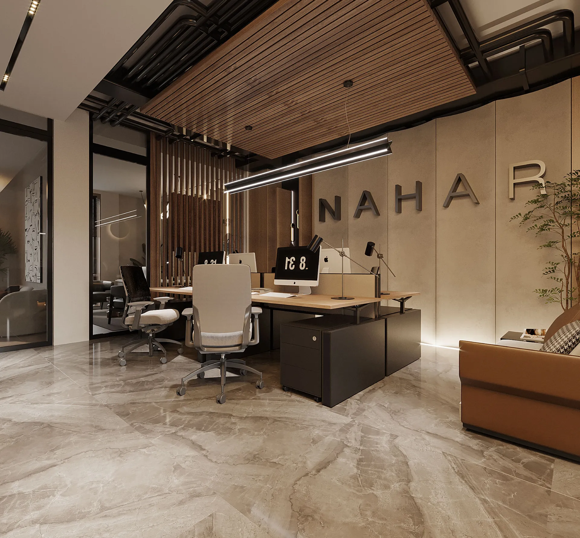 Modern interior detail with carefully selected materials by Camr Studio